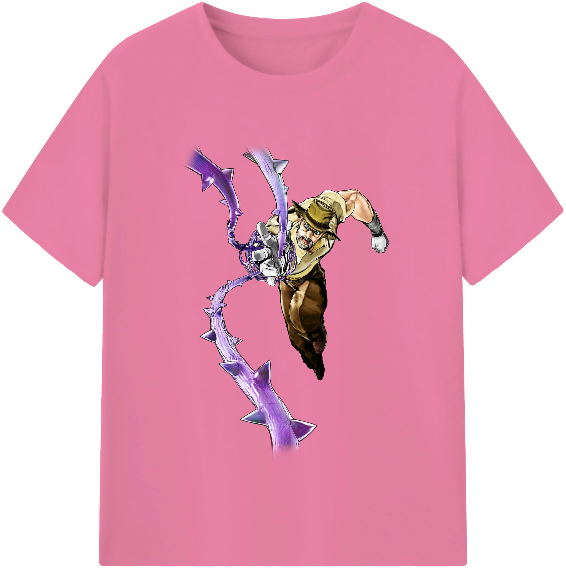 （画像用） ジョジョの奇妙な冒険 ジョセフ?ジョースター JoJo's Bizarre Adventure Joseph Joestar 綿100％半袖Tシャツ（フロントプリント）
